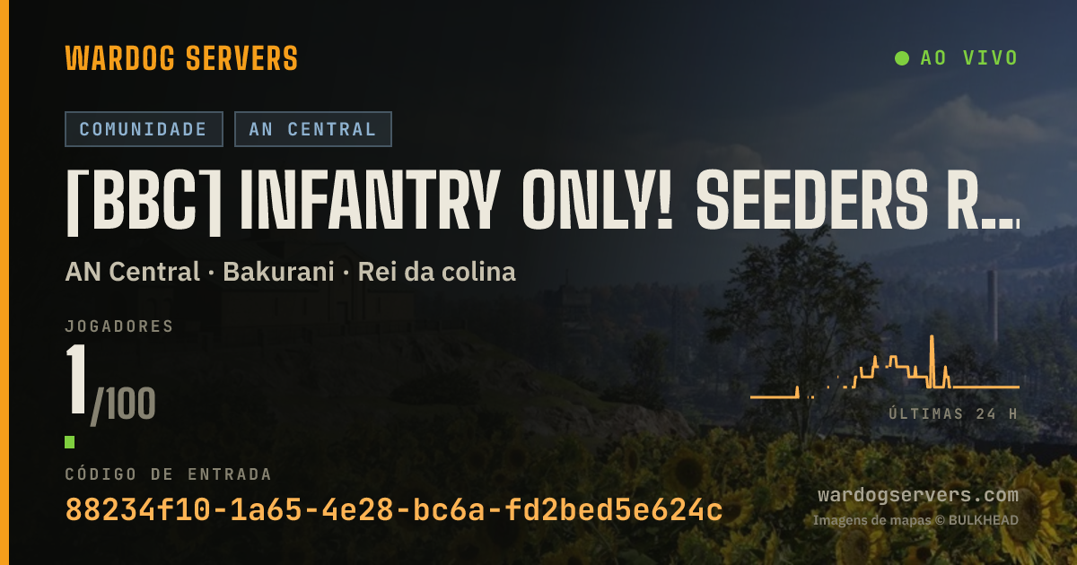 Banner de status ao vivo de [BBC] Infantry Only! Seeders rewarded! No GL! 50/50 Red V Green.