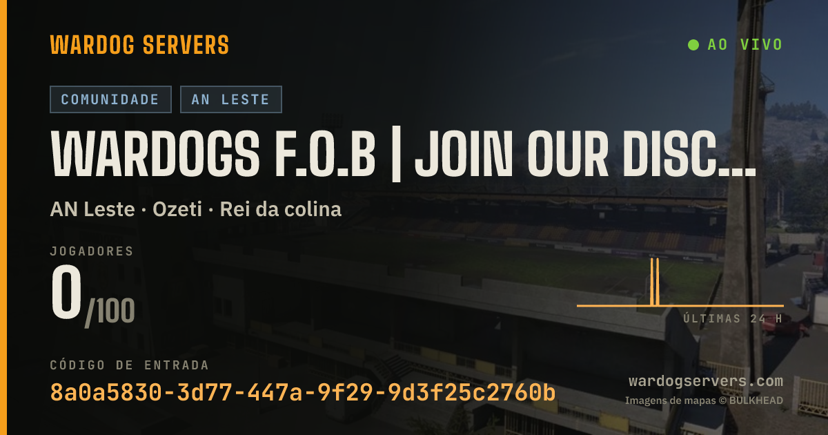 Banner de status ao vivo de WARDOGS F.O.B | Join our Discord.gg/546kSBEYr