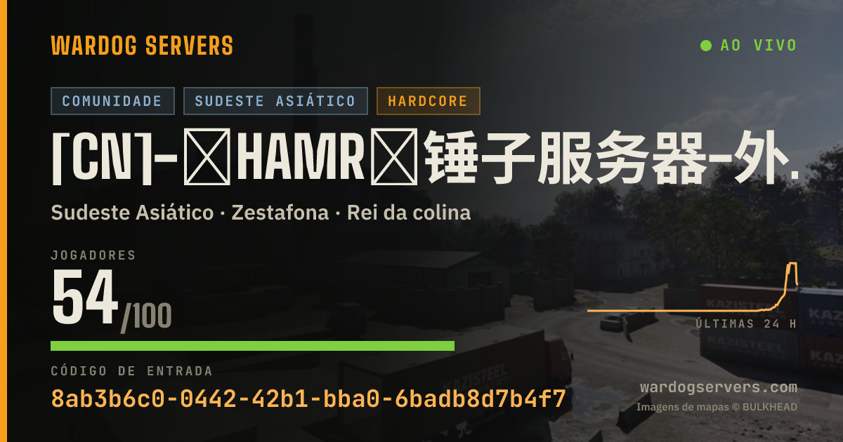 Banner de status ao vivo de [CN]-︾HAMR︾锤子服务器-外挂秒踢 I 禁止迫击炮 I qq群：1109286271