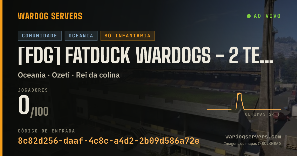 Banner de status ao vivo de [FDG] FATDUCK WARDOGS - 2 TEAMS - INFANTRY ONLY - discord.gg/fat