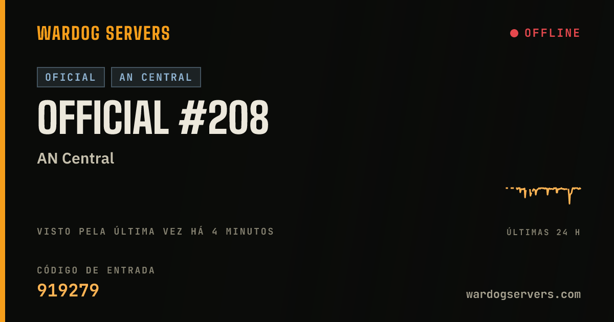 Banner de status ao vivo de Official #208