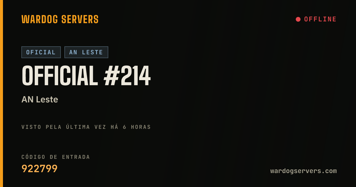 Banner de status ao vivo de Official #214