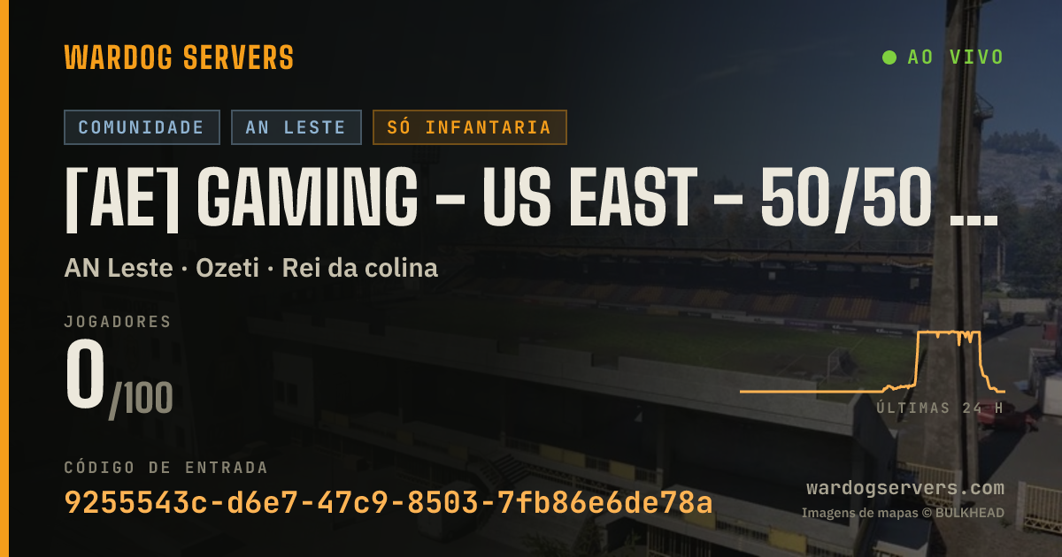 Banner de status ao vivo de [AE] GAMING - US EAST - 50/50 #6 - (T) AERECRUIT.COM
