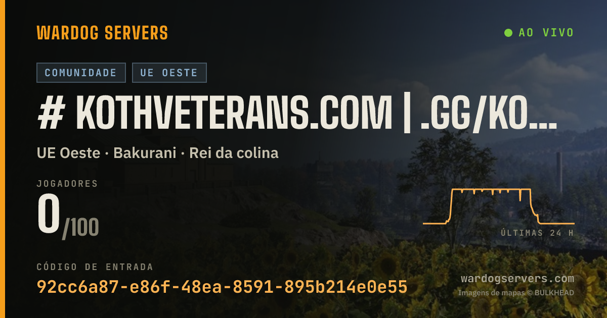 Banner de status ao vivo de # KOTHVeterans.com | .gg/kothveterans | EU2 | MAX LVL 50