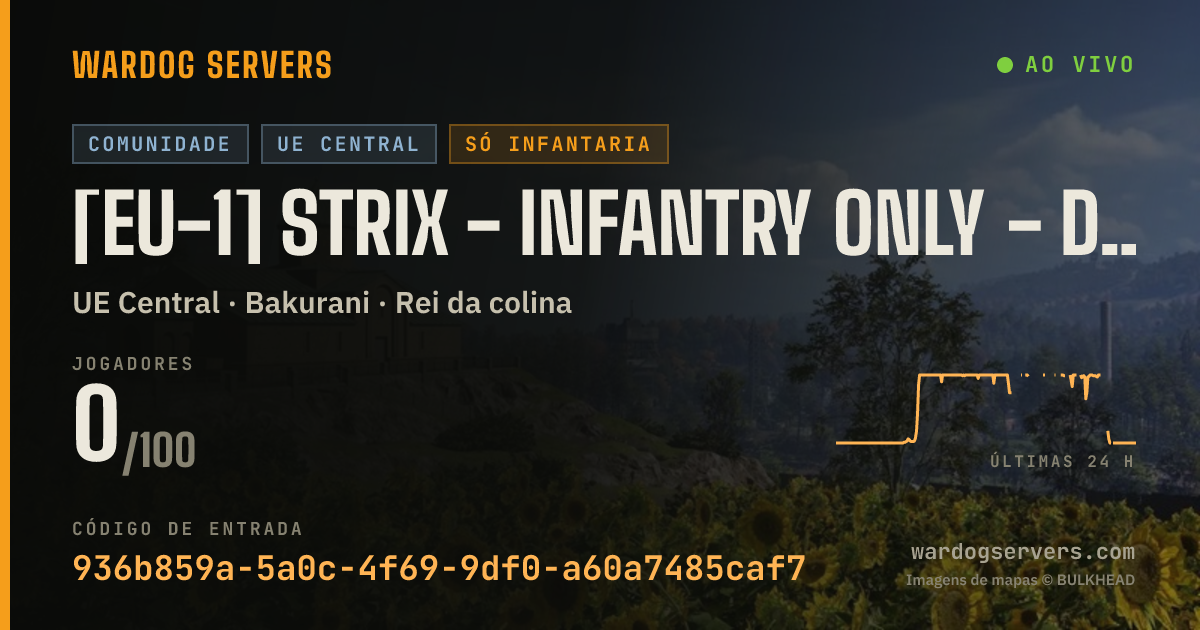 Banner de status ao vivo de [EU-1] Strix - Infantry Only - discord.gg/strixgg