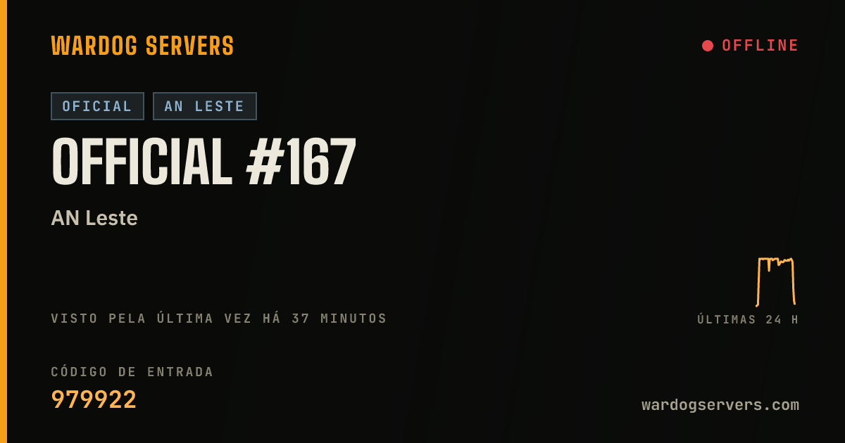 Banner de status ao vivo de Official #167
