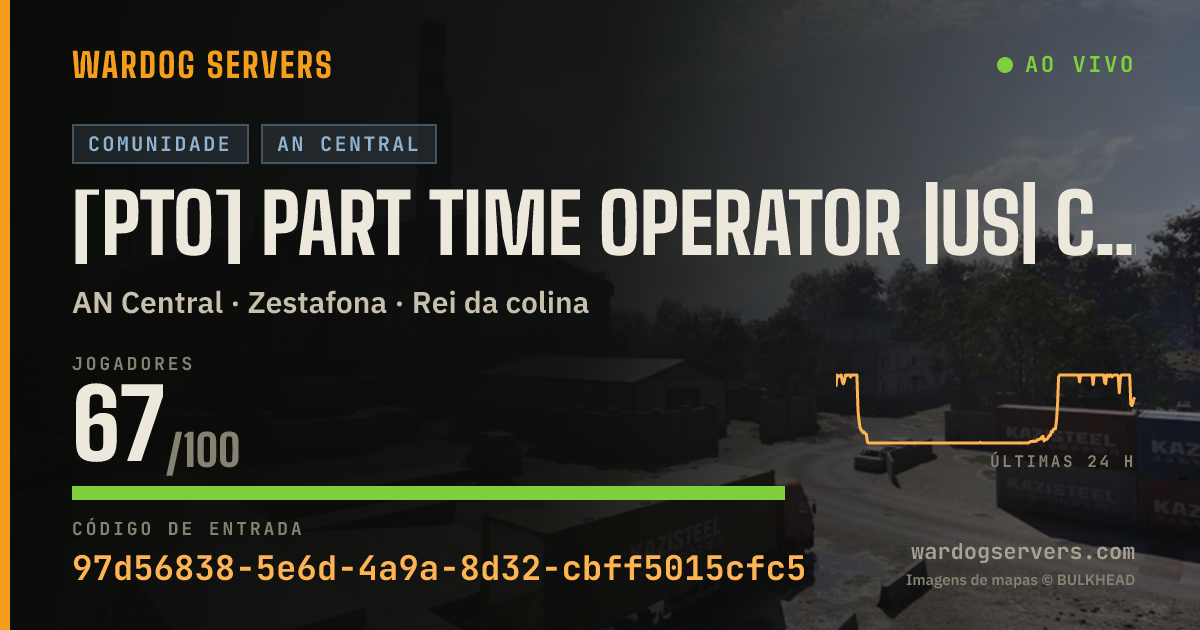 Banner de status ao vivo de [PTO] PART TIME OPERATOR |US| CENTRAL 100 PLAYER