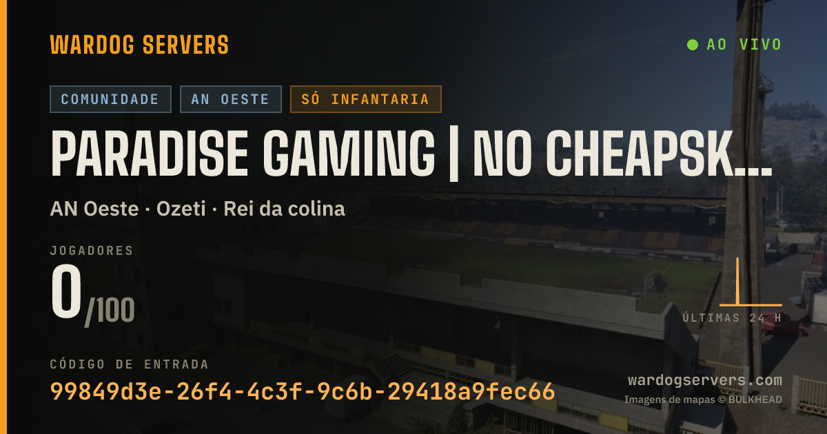 Banner de status ao vivo de PARADISE GAMING | NO CHEAPSKATES & GRIEFERS