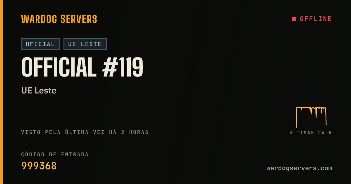 Banner de status ao vivo de Official #119