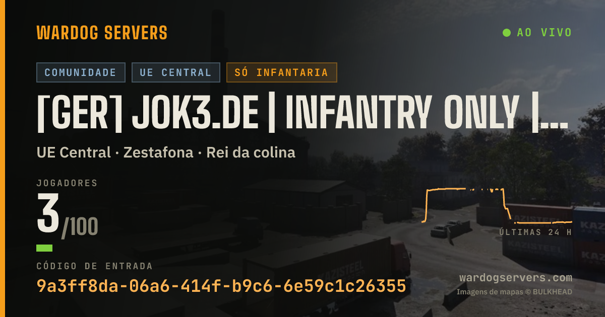 Banner de status ao vivo de [GER] jok3.de | Infantry only | Live Ranks & Stats | 0-0-0