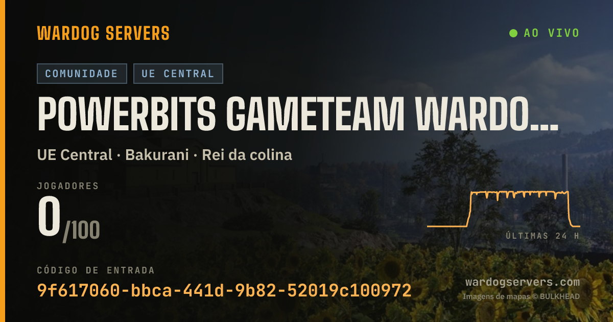 Banner de status ao vivo de POWERBITS GAMETEAM WARDOGS #1 | LOW PING | discord.gg/pbsgt