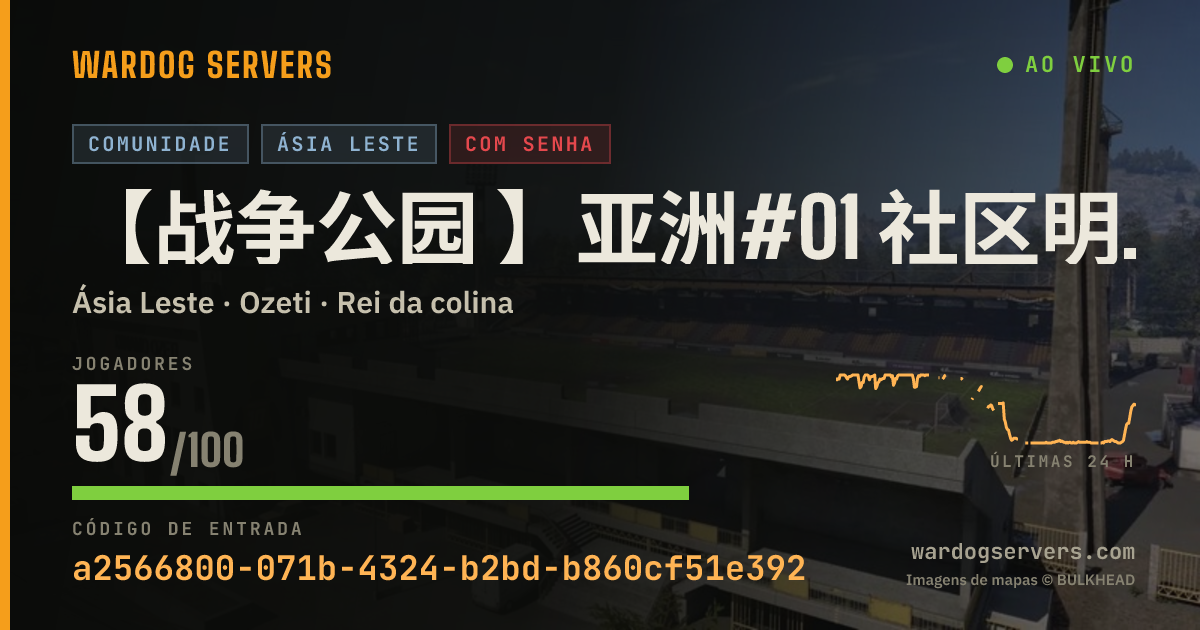 Banner de status ao vivo de 【战争公园 】亚洲#01 社区明星服务器 认准唯一QQ群69778645