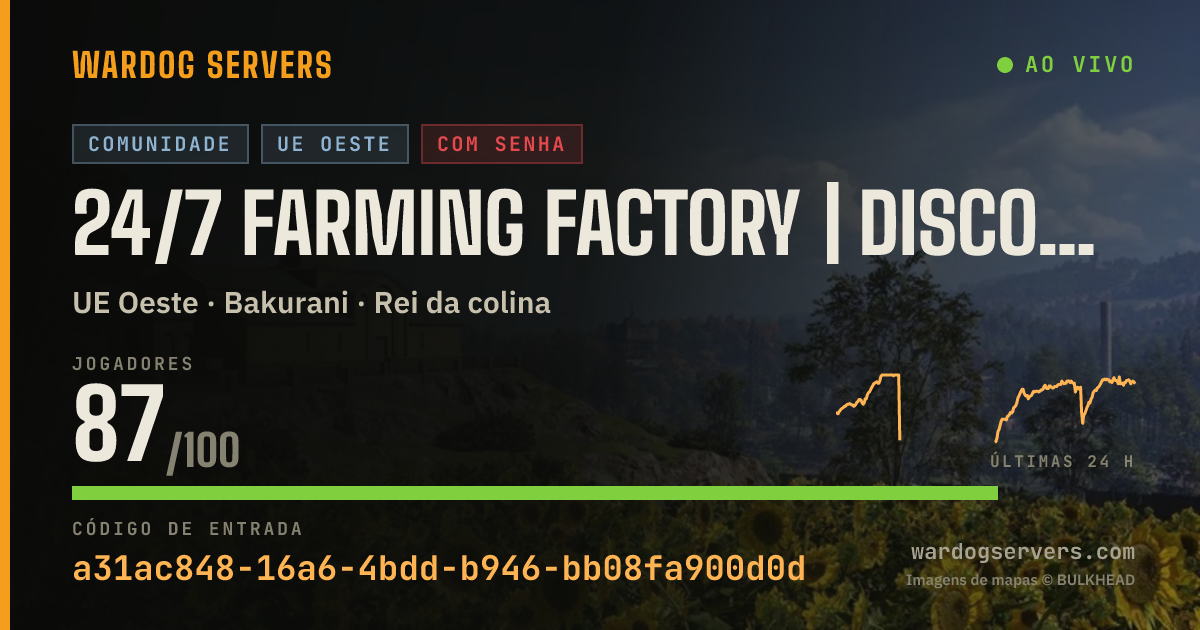 Banner de status ao vivo de 24/7 Farming Factory | discord.gg/gXSNme5TRG