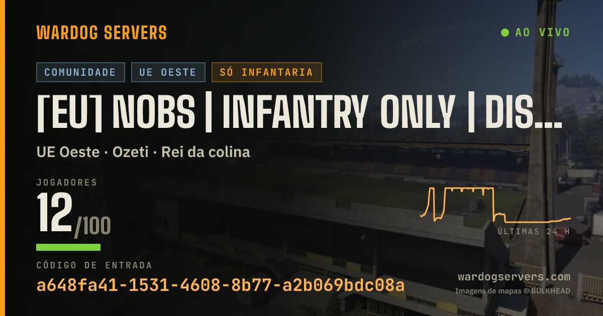 Banner de status ao vivo de [EU] NoBS | Infantry Only | Discord.gg/NoBS | 170 Ping Limit