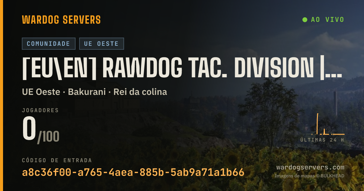 Banner de status ao vivo de [EU\EN] Rawdog Tac. Division | Infantry only | Max level 50 | 20