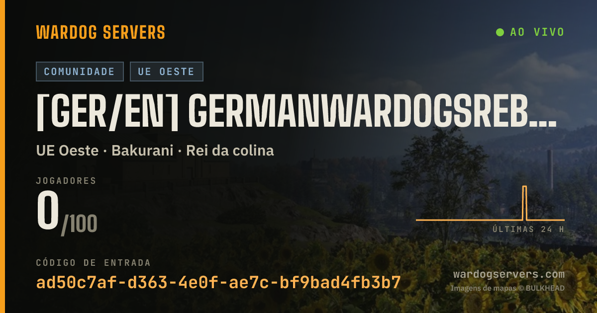 Banner de status ao vivo de [GER/EN] GermanWarDogsReborn | Community • Active Admins • Leade