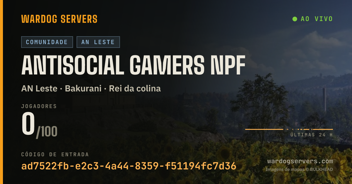 Banner de status ao vivo de AntiSocial Gamers NPF