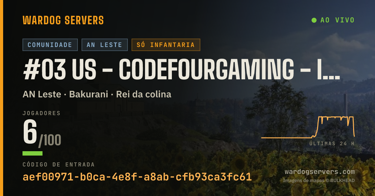 Banner de status ao vivo de #03 US - CodeFourGaming - Infantry - discord.gg/c4g