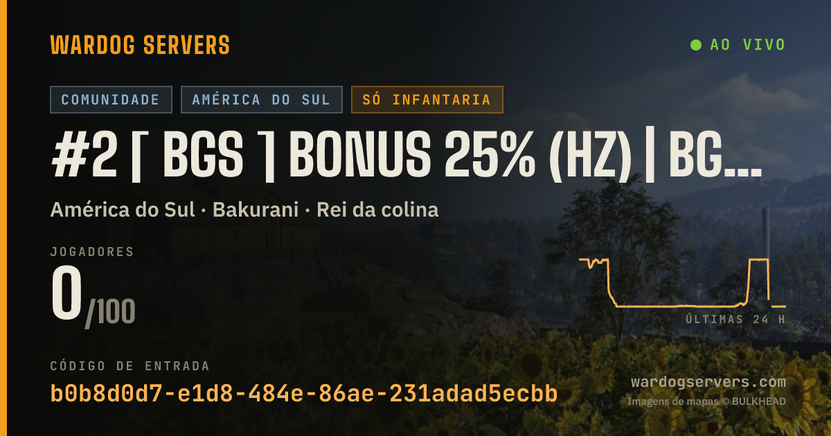 Banner de status ao vivo de #2 [ BGS ] BONUS 25% (HZ) | bgswardogs.com.br