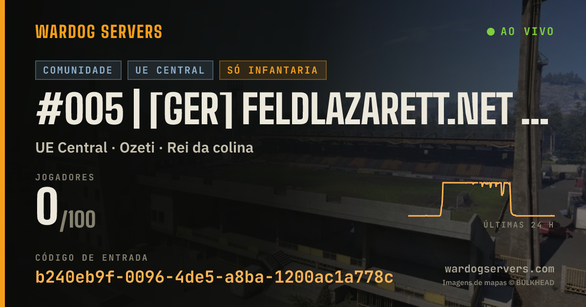 Banner de status ao vivo de #005 | [GER] Feldlazarett.net | 50v50 | Infantry Only | 0-0