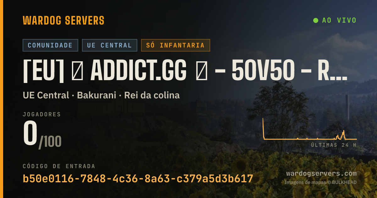 Banner de status ao vivo de [EU] ⊙ ADDICT.GG ⊙ - 50v50 - Rules - Cashprize $500