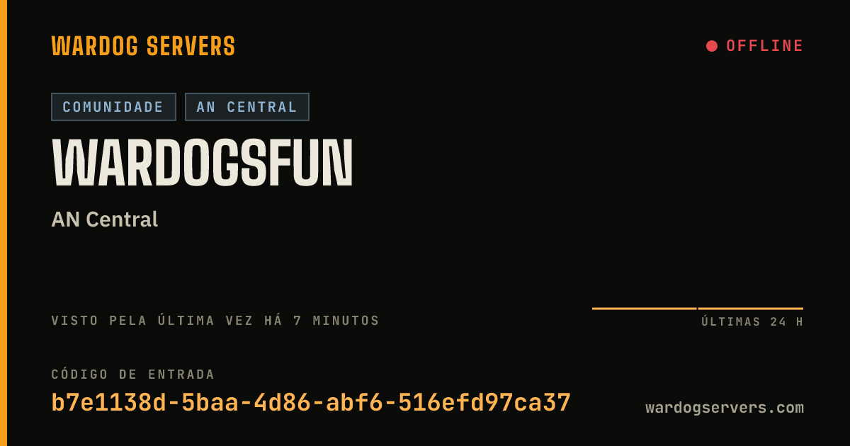 Banner de status ao vivo de WARDOGSFUN