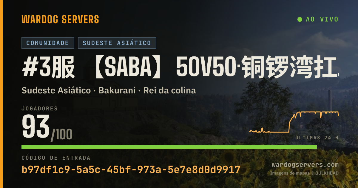 Banner de status ao vivo de #3服 【SABA】50V50·铜锣湾扛把子·近战·Gang Brawl