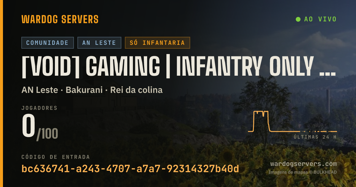 Banner de status ao vivo de [VOID] Gaming | Infantry Only | Persistent Stats: voidgaming.org