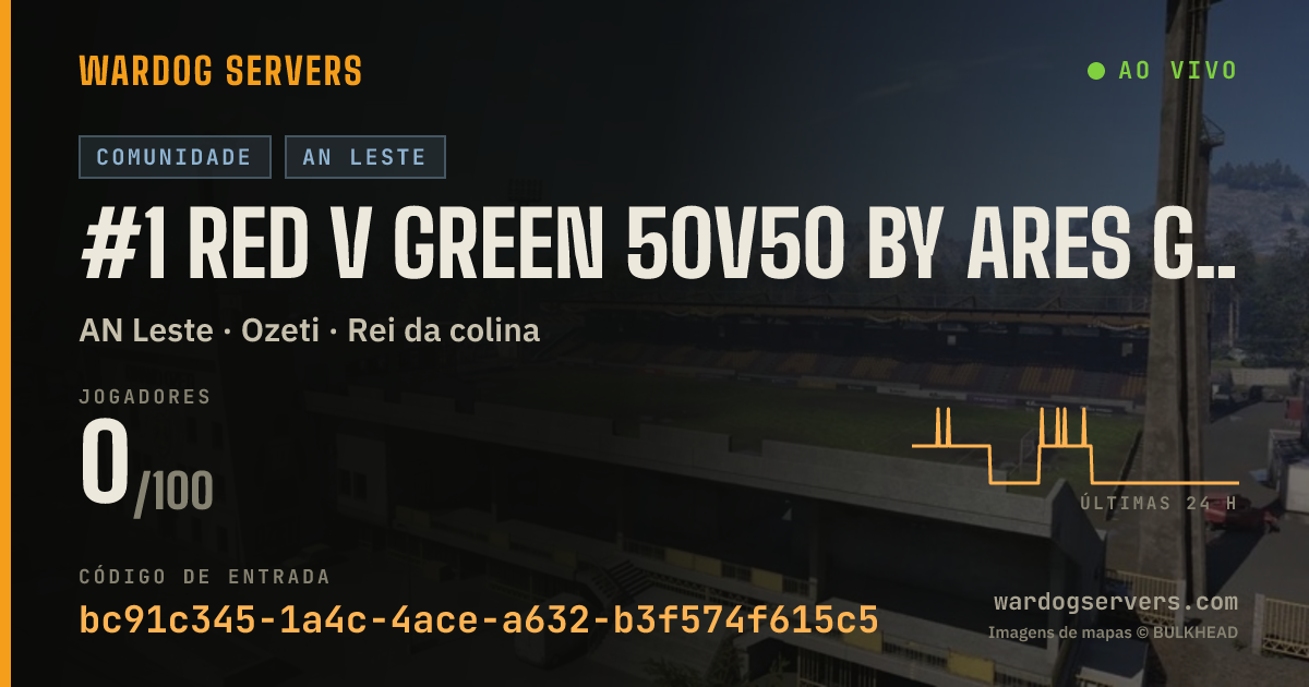 Banner de status ao vivo de #1 Red V Green 50v50 by Ares Group | Boosted Cash & XP
