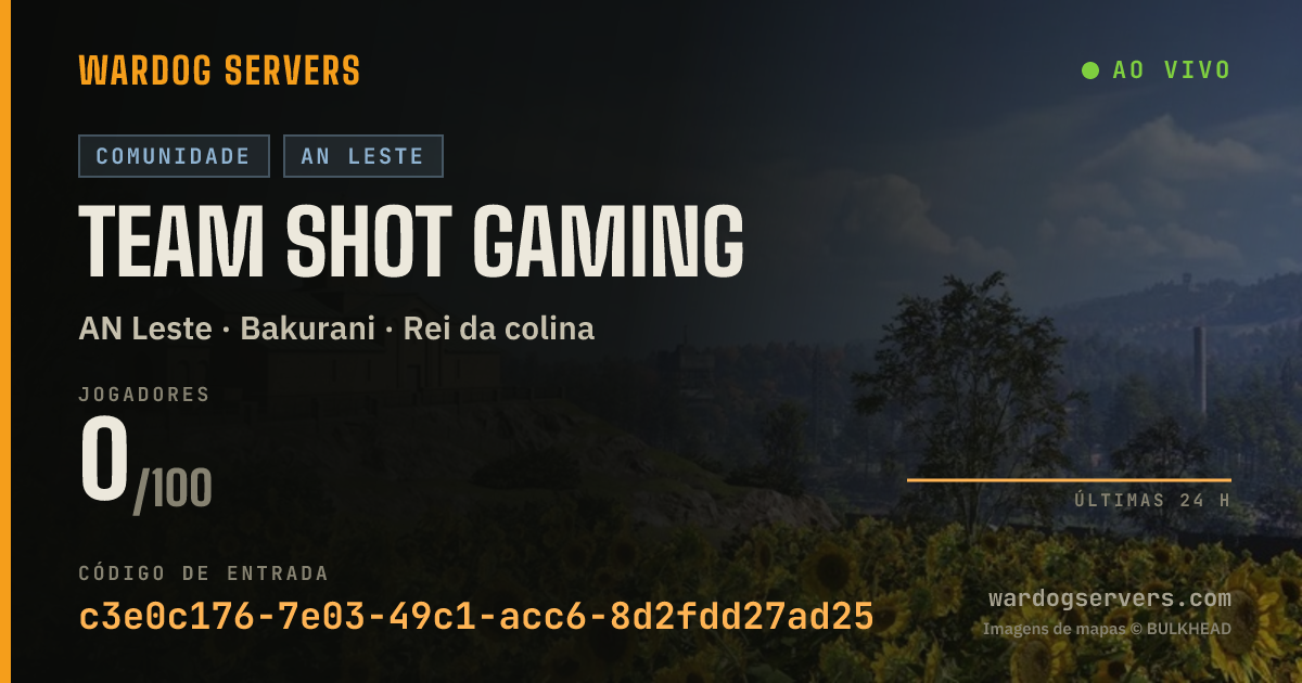 Banner de status ao vivo de Team Shot Gaming