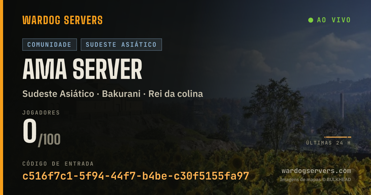 Banner de status ao vivo de AMA Server
