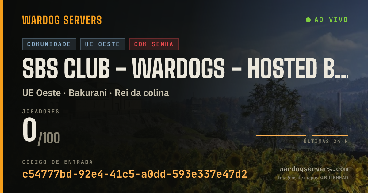 Banner de status ao vivo de SBS Club - Wardogs - Hosted By sg^ - Active Admins