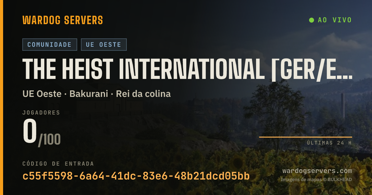 Banner de status ao vivo de The Heist International [GER/ENG] - Active Admins