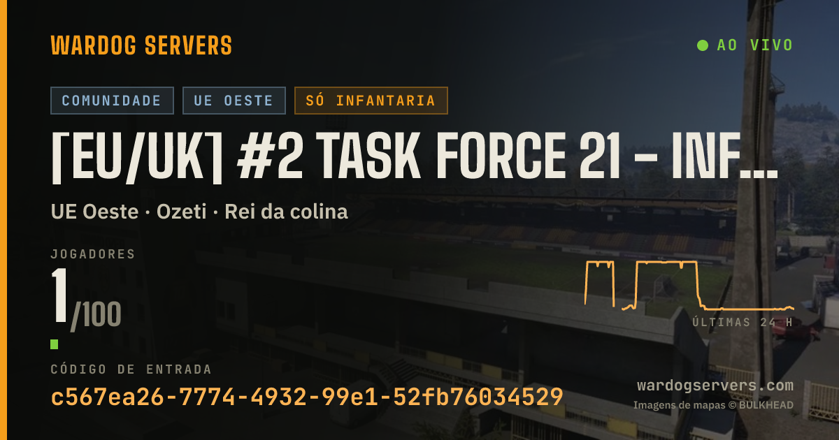 Banner de status ao vivo de [EU/UK] #2 Task Force 21 - Infantry | No GL | TF21.NET