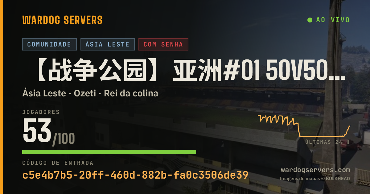 Banner de status ao vivo de 【战争公园】亚洲#01 50V50肘击派对 认准唯一QQ群：69778645