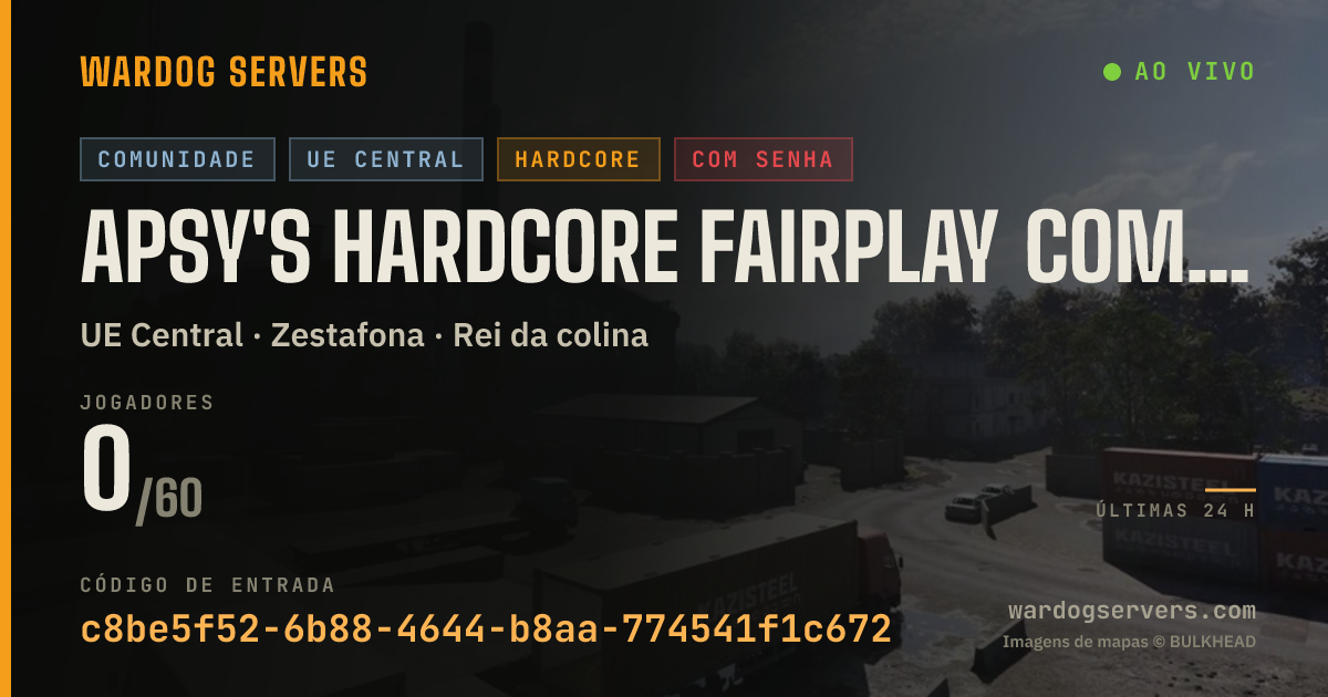 Banner de status ao vivo de APSy's Hardcore Fairplay Community Server