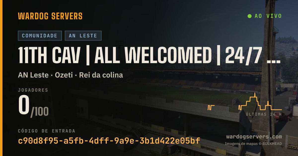 Banner de status ao vivo de 11th Cav | All Welcomed | 24/7 | Discord.gg/11th