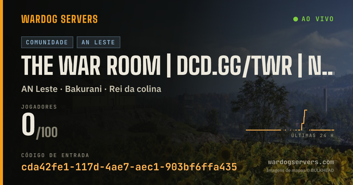 Banner de status ao vivo de The War Room | dcd.gg/TWR | No GL Heli | Infantry 50v50