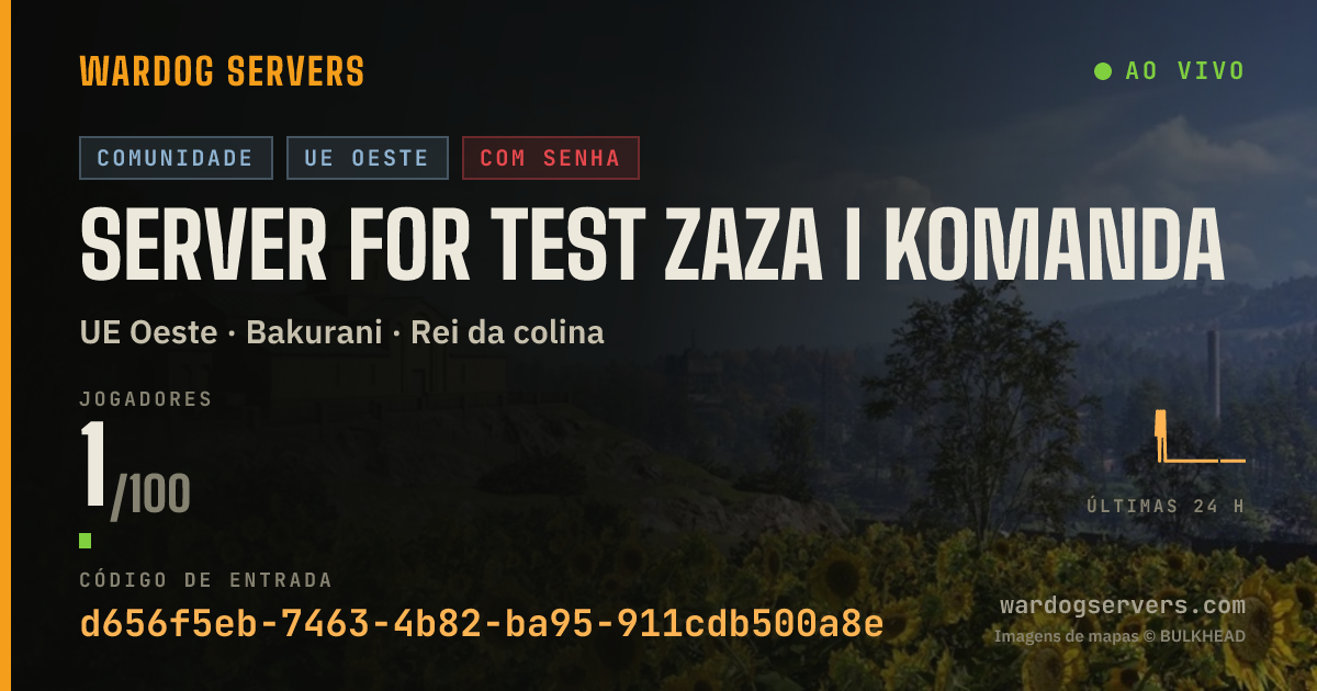 Banner de status ao vivo de SERVER FOR TEST ZAZA I KOMANDA