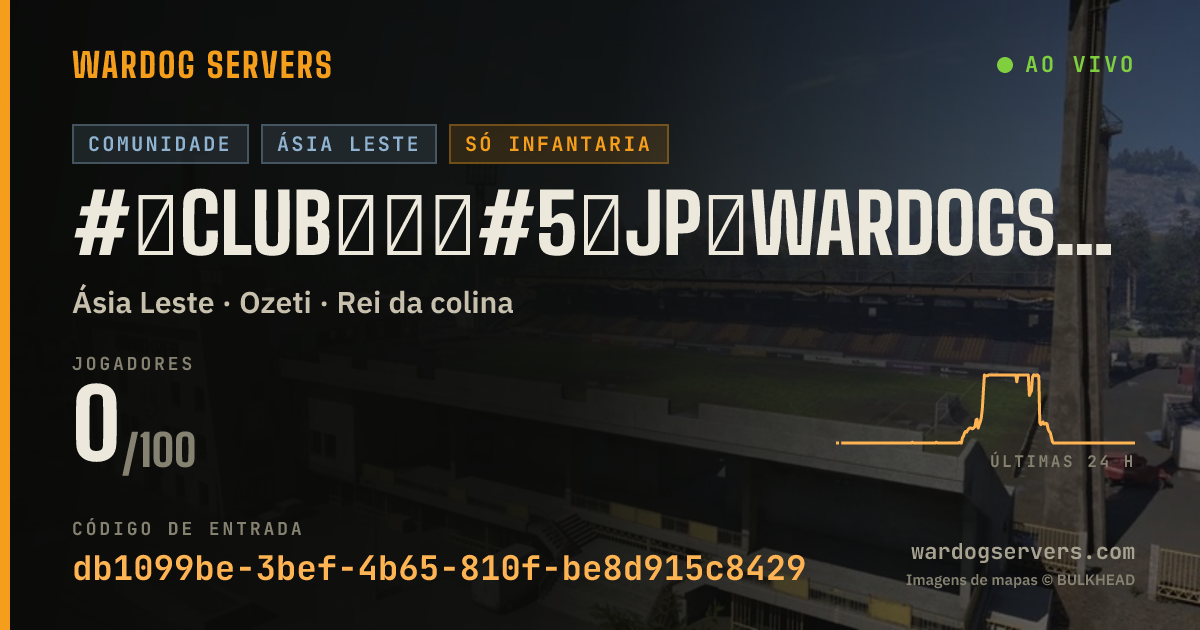 Banner de status ao vivo de #【Club社区】#5【JP】WardogsClub.CN|步战50v50+规则|禁小鸟投爆·机枪车迫击炮BMRAMR|QQ群1