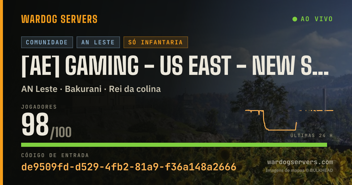 Banner de status ao vivo de [AE] GAMING - US EAST - NEW SPAWNS #1 - AERECRUIT.COM