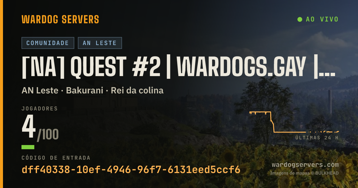 Banner de status ao vivo de [NA] QUEST #2 | wardogs.gay | Queers and allies | No heli GL