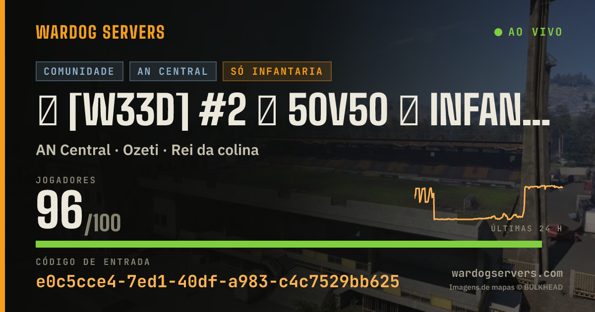 Banner de status ao vivo de ★ [W33D] #2 ★ 50v50 ★ INFANTRY ★ CUSTOM ★ Wardogs.host