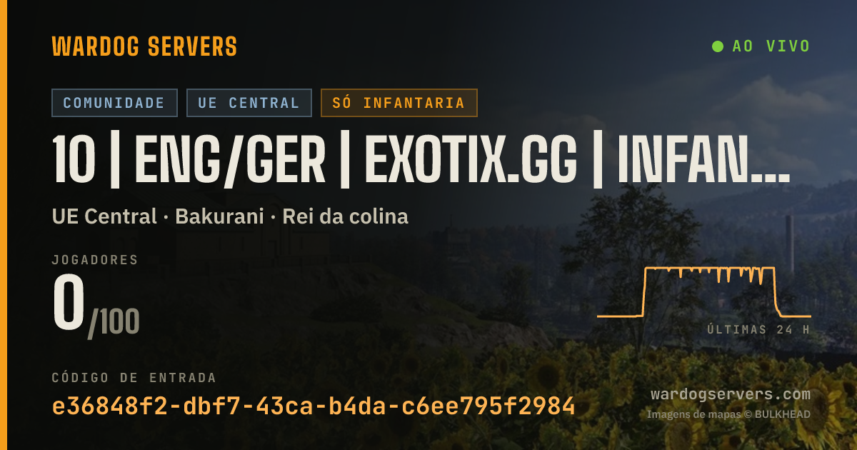 Banner de status ao vivo de 10 | ENG/GER | EXOTIX.GG | INFANTRY 50V50 | 00-00