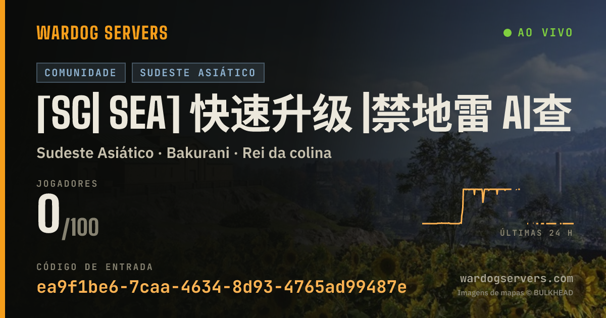 Banner de status ao vivo de [SG| SEA] 快速升级 |禁地雷 AI查挂 禁止圈外战斗和圈外拦截非攻击载具 Q群1057111519