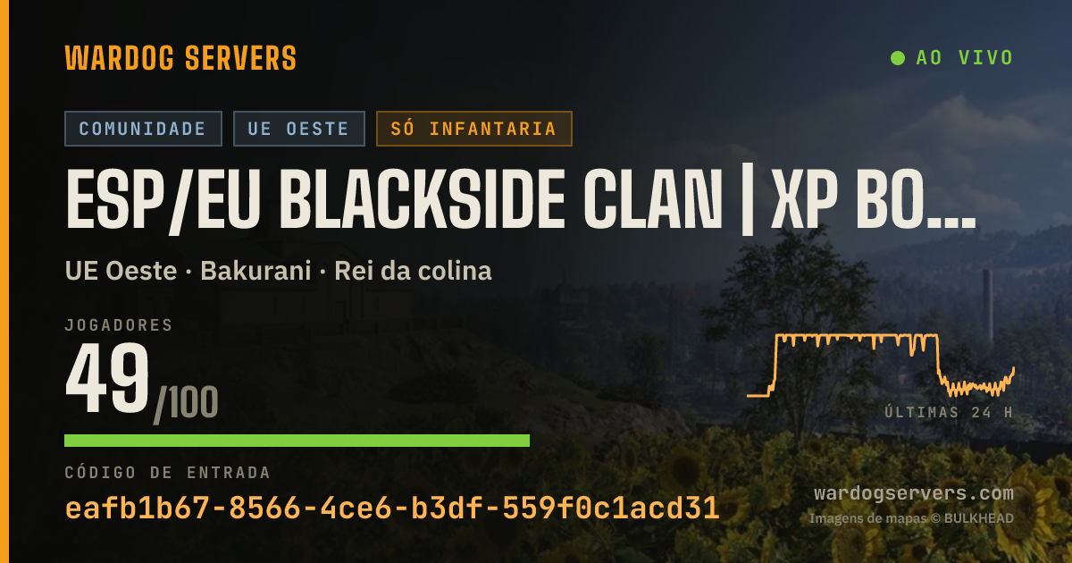 Banner de status ao vivo de ESP/EU BLACKSIDE CLAN | XP BOOST | LIVE STATS @ BS-CLAN.COM
