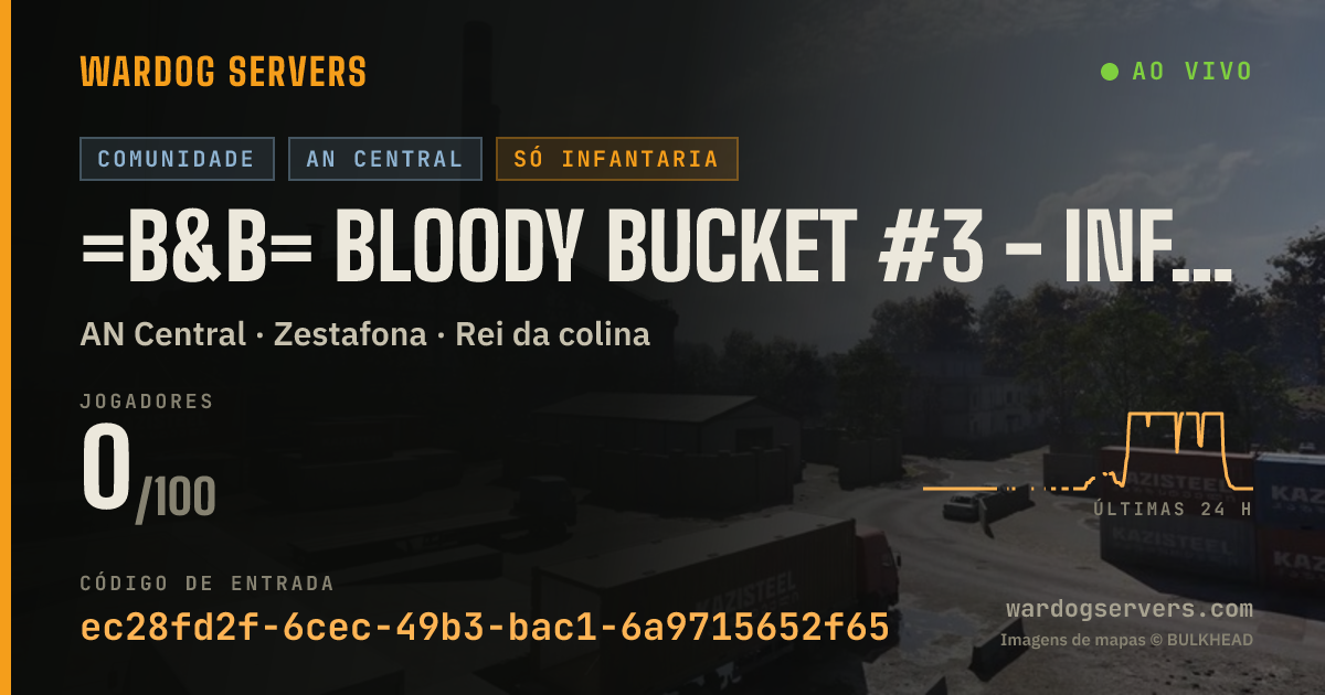 Banner de status ao vivo de =B&B= Bloody Bucket #3 - Infantry only No GL Heli - discord.gg/b