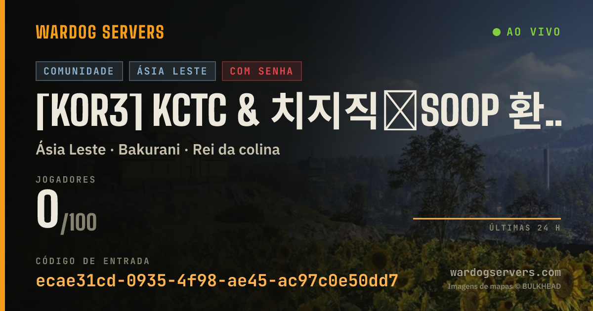 Banner de status ao vivo de [KOR3] KCTC & 치지직☆SOOP 환영 / 패스워드 : 세븐 일레븐