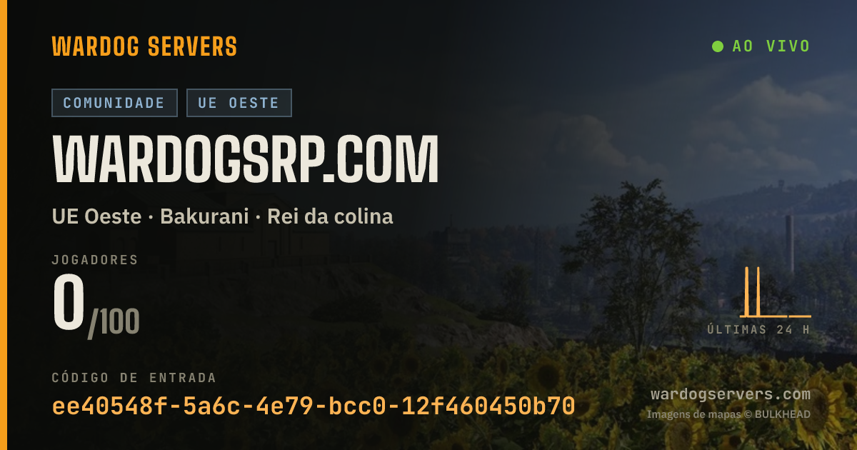 Banner de status ao vivo de WarDogsRP.com