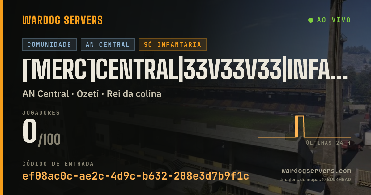 Banner de status ao vivo de [Merc]Central|33v33v33|InfantryOnly|Discord.gg/m3rc